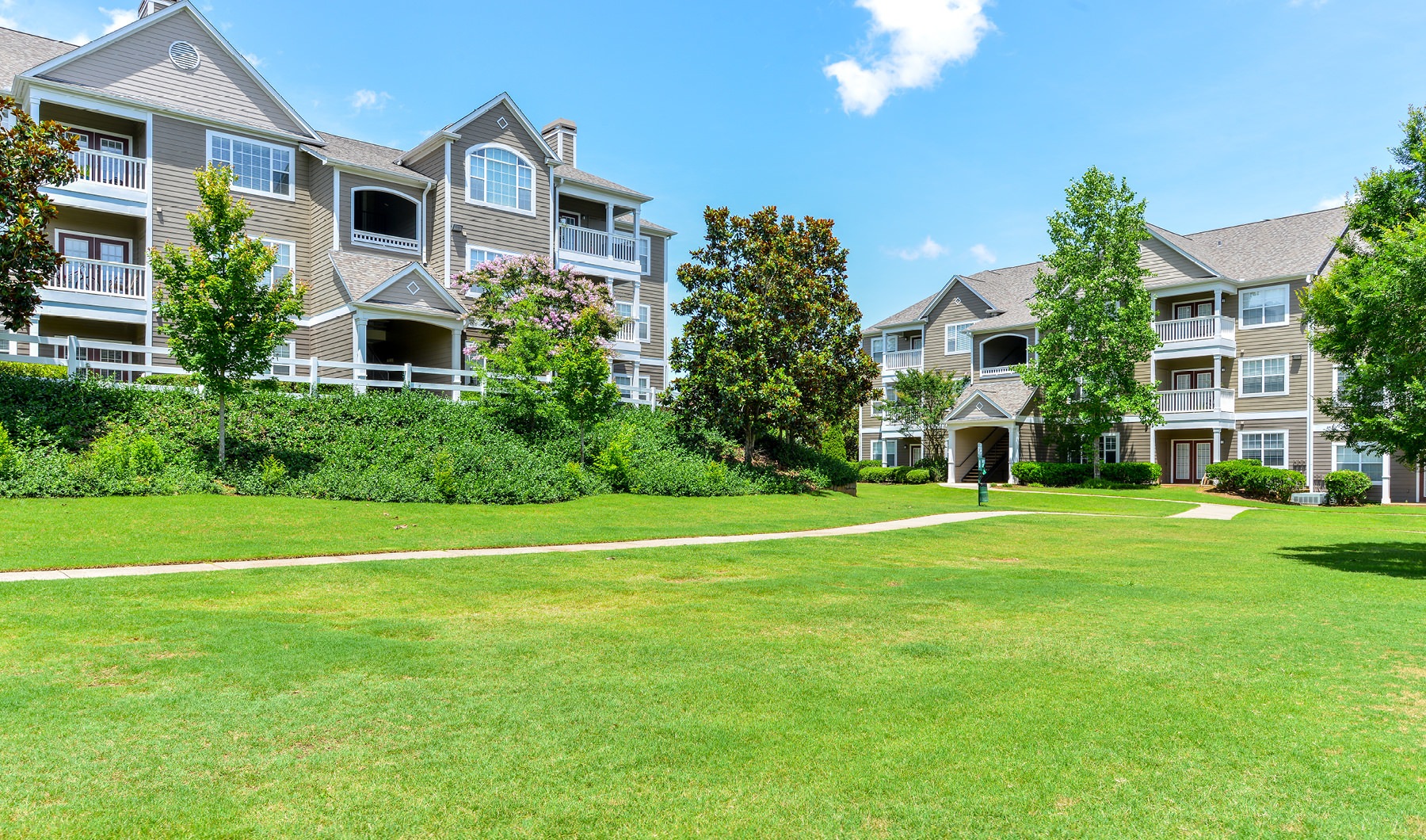 Walkway between apartment buildings Walkway between apartment buildings